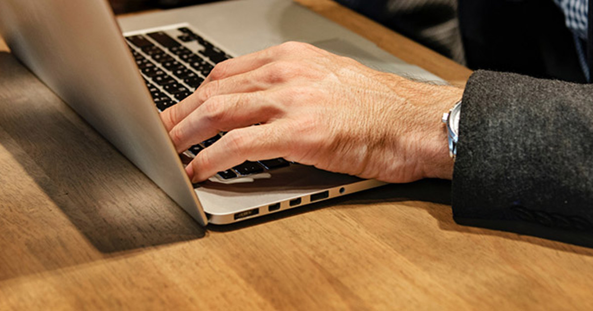 person working on a computer